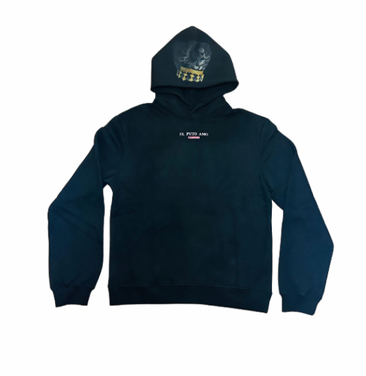 Sudadera Negra Graffiti "EL PUTO AMO" con Capucha