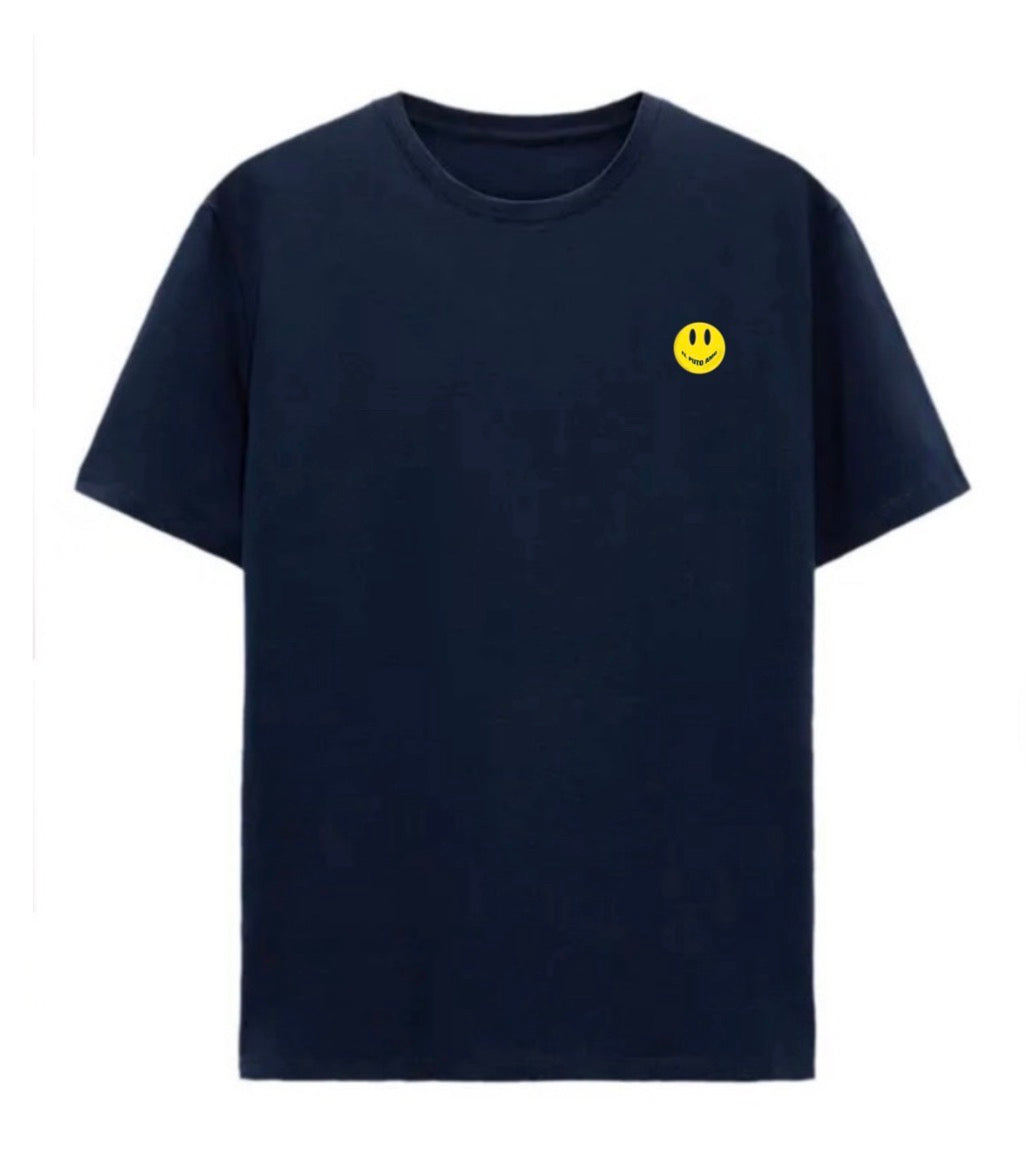 Camiseta Azul Marino Acid House - Diseño Dual con Actitud